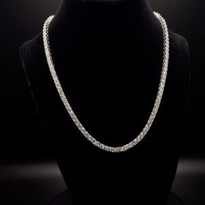 4mm 18” lab moissanite vvs1 color D tennis necklace .925 solid chain